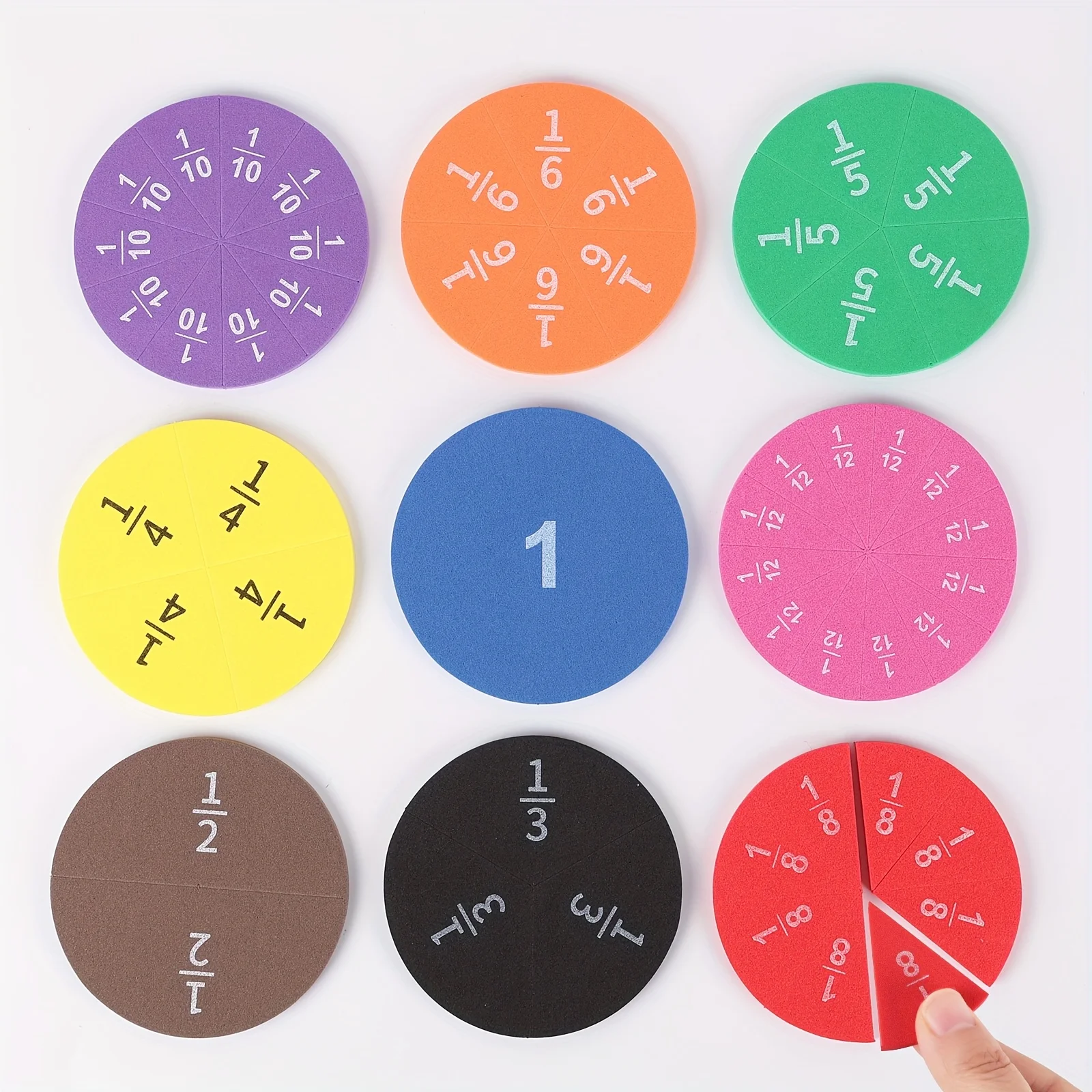 9-27pcs EVA Math Teaching Tool Fractions Mathematics Educational Aids for Understanding Addition Subtraction Demonstration Model - 5