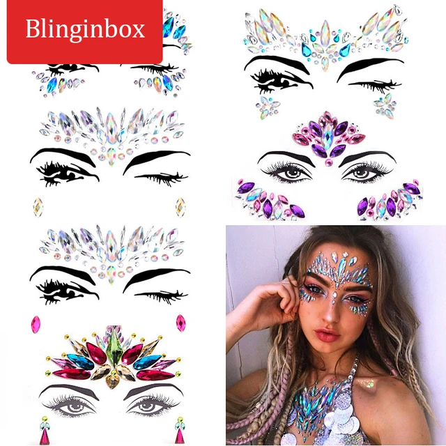 Festival Face Jewels Crystal Body Stickers Make Up Face Gems Glitter  Rhinestones Face Sticker For Festival Party Dress UP Y0018 - AliExpress