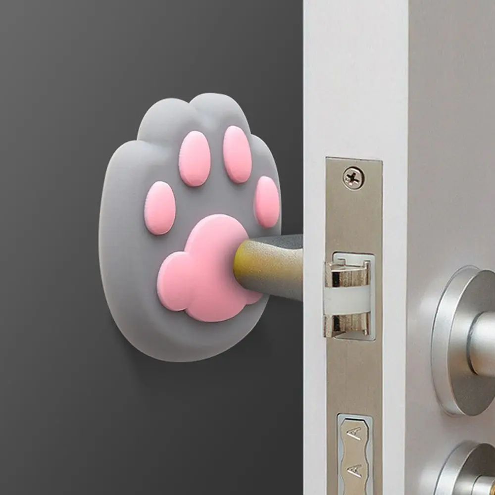 2Pc Cartoon Silicone Door Stopper Crash Pad Wall Protector Decor Cat Claw Door Stops Handle Bumper Guard Anti-slip Shockproof door stopper silicone door stopper door stopper bumpers silicone rubber bumpers