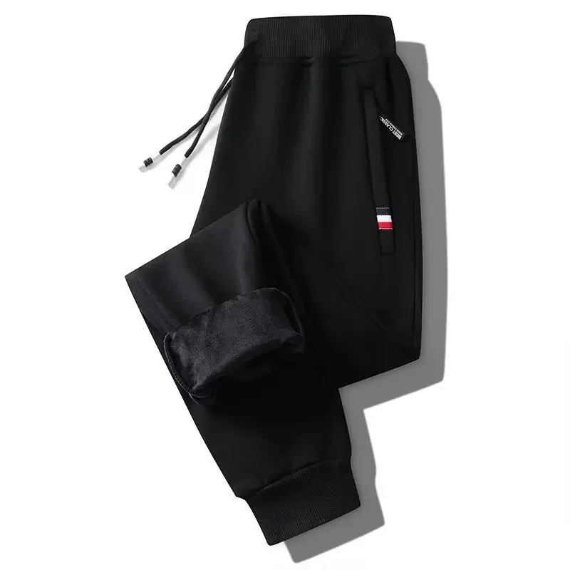 Luo Kou-red label zipper-black [Velvet]]