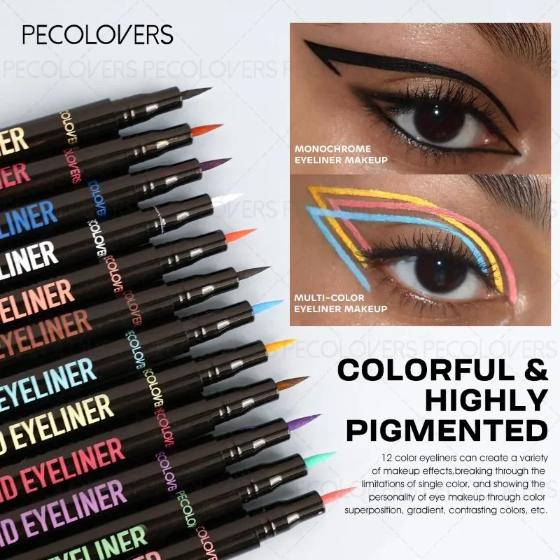 Liquid Colorful Eyeliner Pen High Pigmented Waterproof Smudge Proof_voghion.com