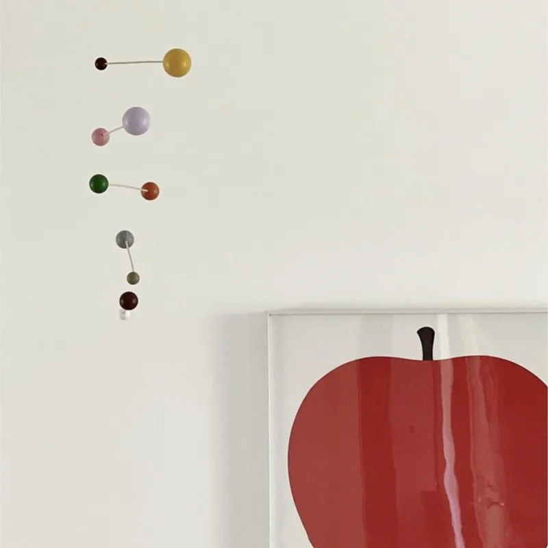 MOMO Russian Dynamic Balance Pendant Dopamine Colourful Ball Hanging Silent Wind Chime Children's Room Wooden Hanging Gift 2