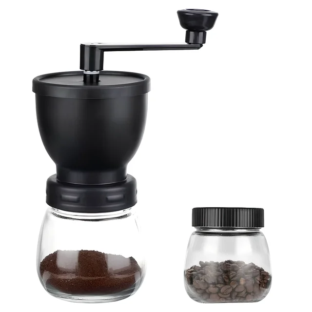 Manual Coffee Grinder Adjustable Burr Mill Hand Crank Portable Household Crusher Bean Tools Kitchen Spice Grinder