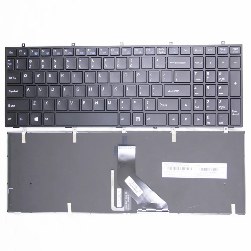 

New For Clevo W370 W370ST W370ET W370SS W370SK W370STQ Laptop English US Keyboard Backlit Frame Black