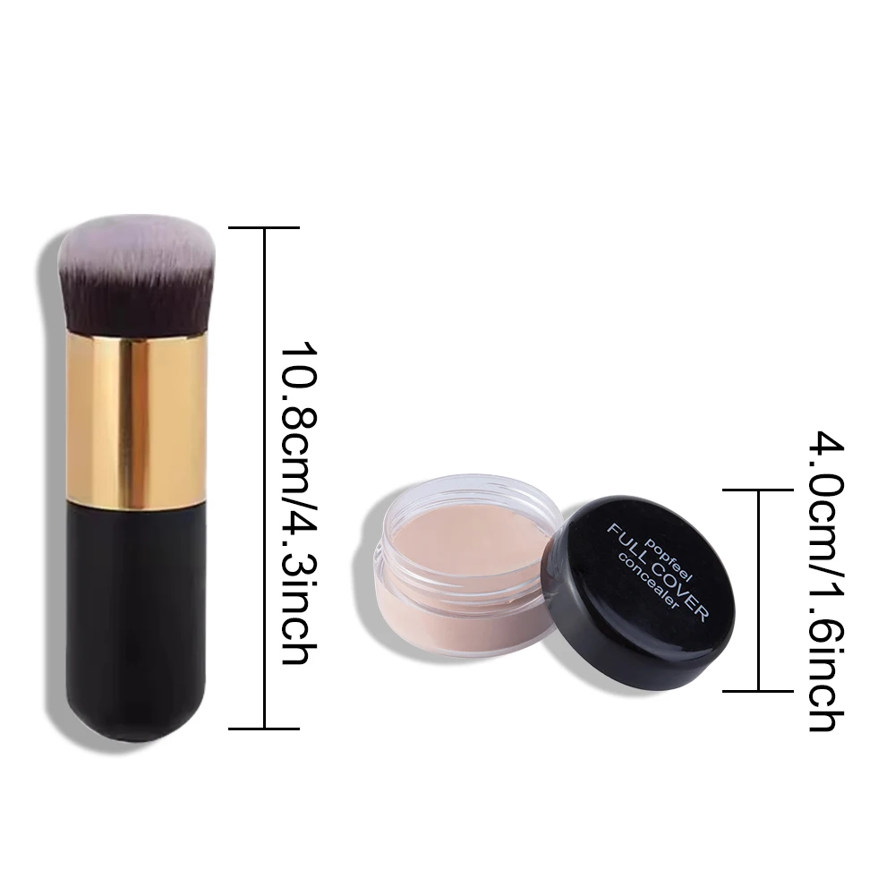 Full Coverage Concealer Makeup With Brush Waterproof Matte Smooth Concealer Corrector for Dark Spot Under Eye Circles makeup concealer waterproof concealer face concealer