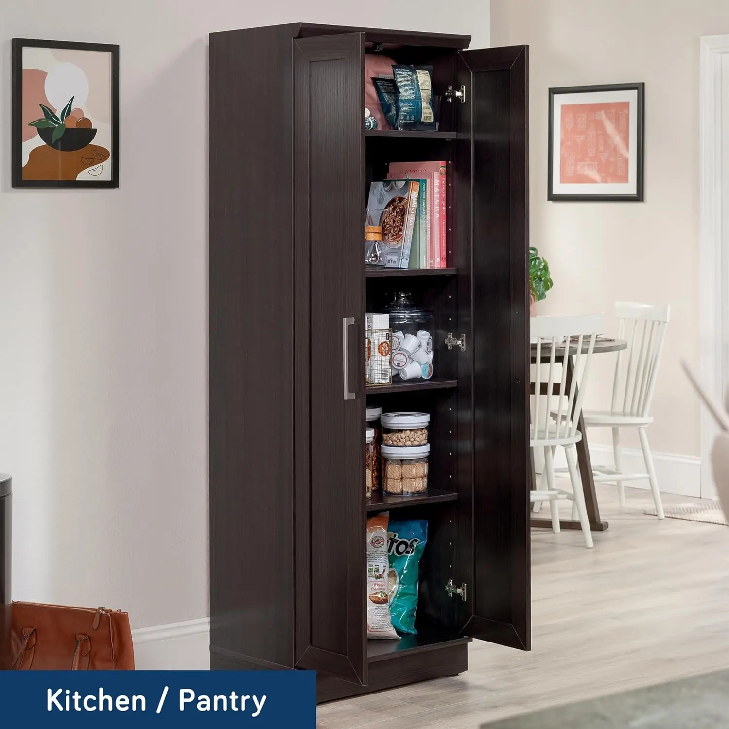Storage Pantry cabinets, L: 23.31" x W: 17.01" x H: 71.18", Dakota Oak finish