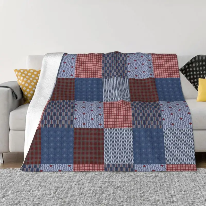 

Plaid Country Quilt Blanket Flannel Fleece Warm Checkered Farmhouse Buffalo Check Throw Blankets for Home Bedding Sofa Quilt