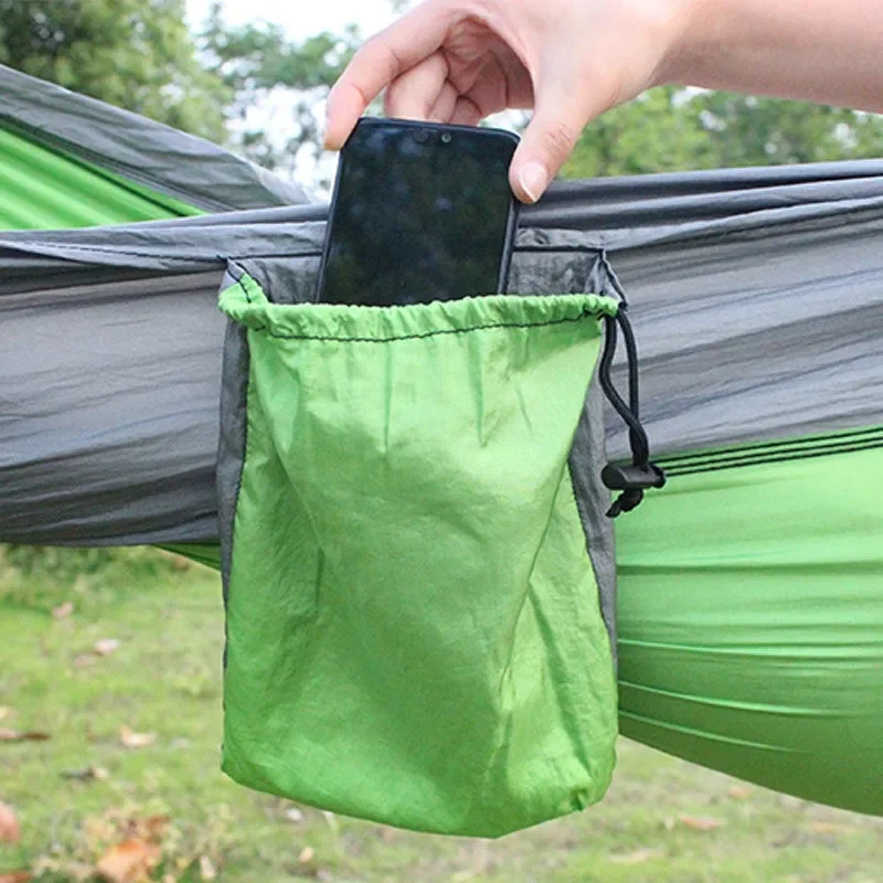 Outdoor Camping Hammock Portable Nylon High Strength Parachute Fabric Hanging Bed Hammock with Nylon Color Outdoor Furniture 5