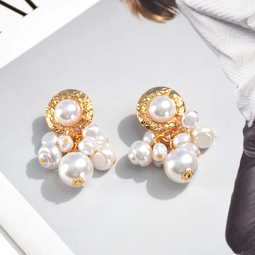 Wholesale Metal Pearl Dangle Drop Earrings High-Quality