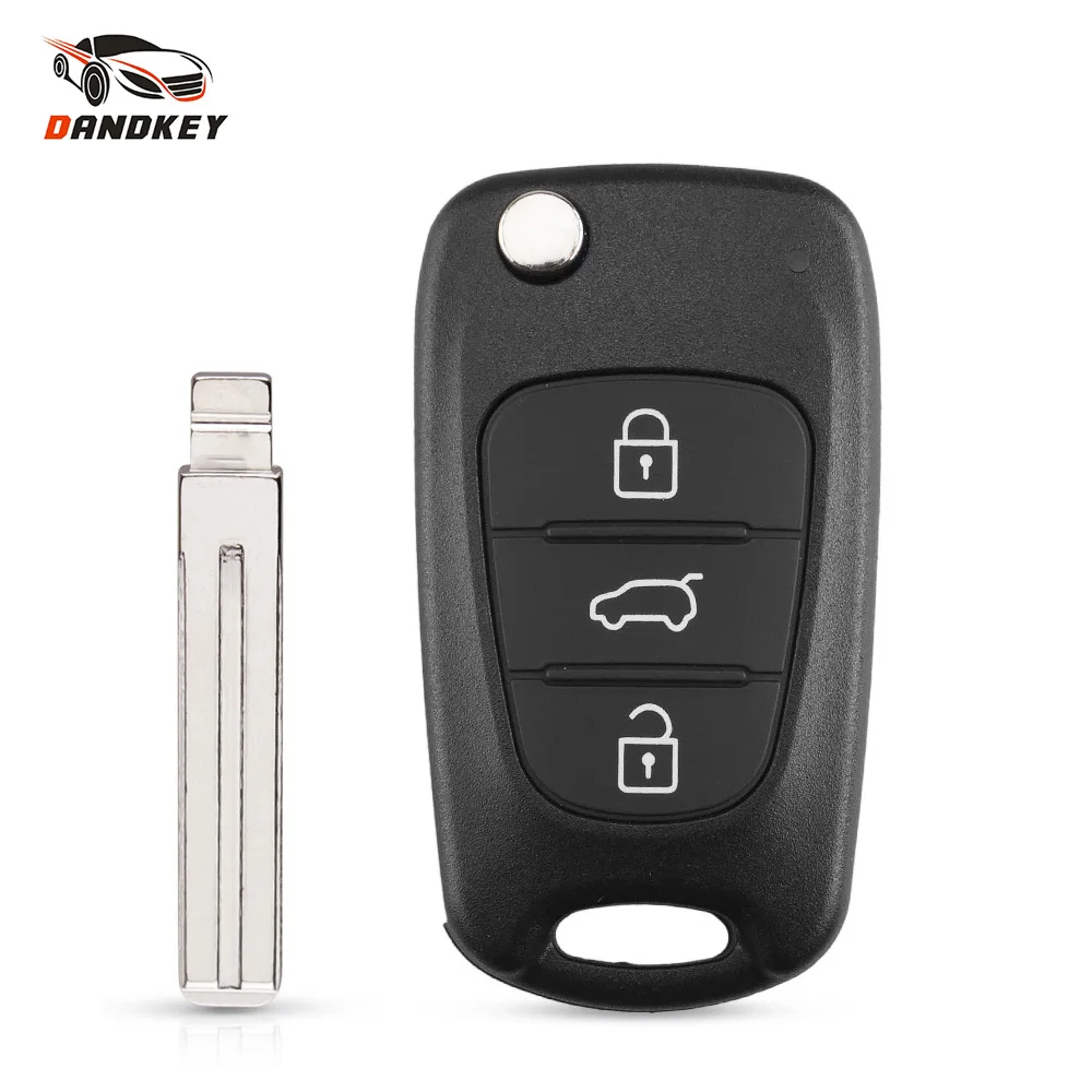 

Dandkey Flip Remote Key Shell For HYUNDAI I30 IX35 For Kia K2 K5 Car Keys Blank Case Cover Uncut Blade 3 Buttons