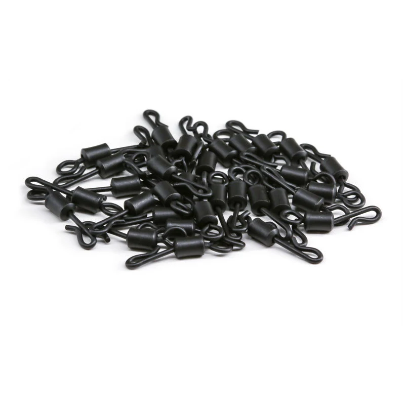 50pcs/Lot Quick Change Connector Fishing Swivel Terminal Tackle Barrel Hooks 2#/4#/7#/10#