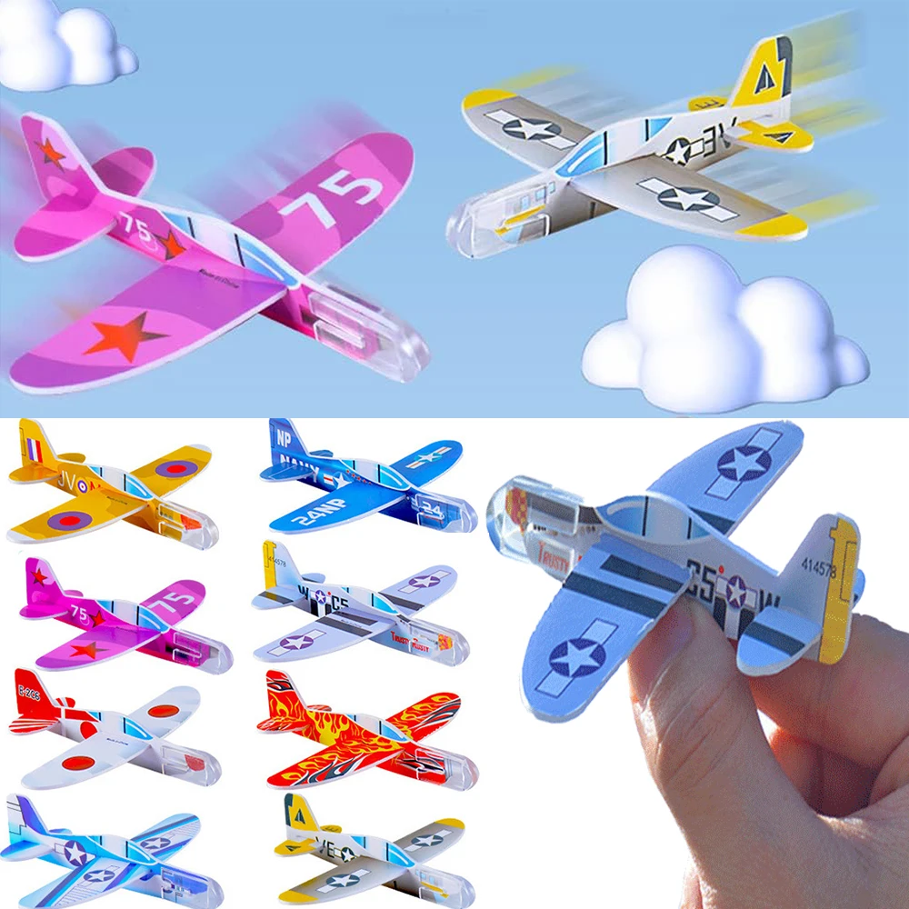 Foam Glider Planes - DIY Hand Tossed Flying Airplane Toy for Boys' Birthday Party Favors and Outdoor Fun