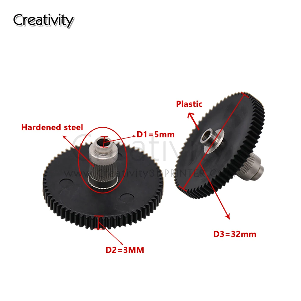 Braço Tensor Titan Aero Metal Extrusora Atualizado Engrenagem Cnc com 66 Dentes Prusa i3 Sidewinder x1 x2 Genius Extrusora Peças - Imagem 6