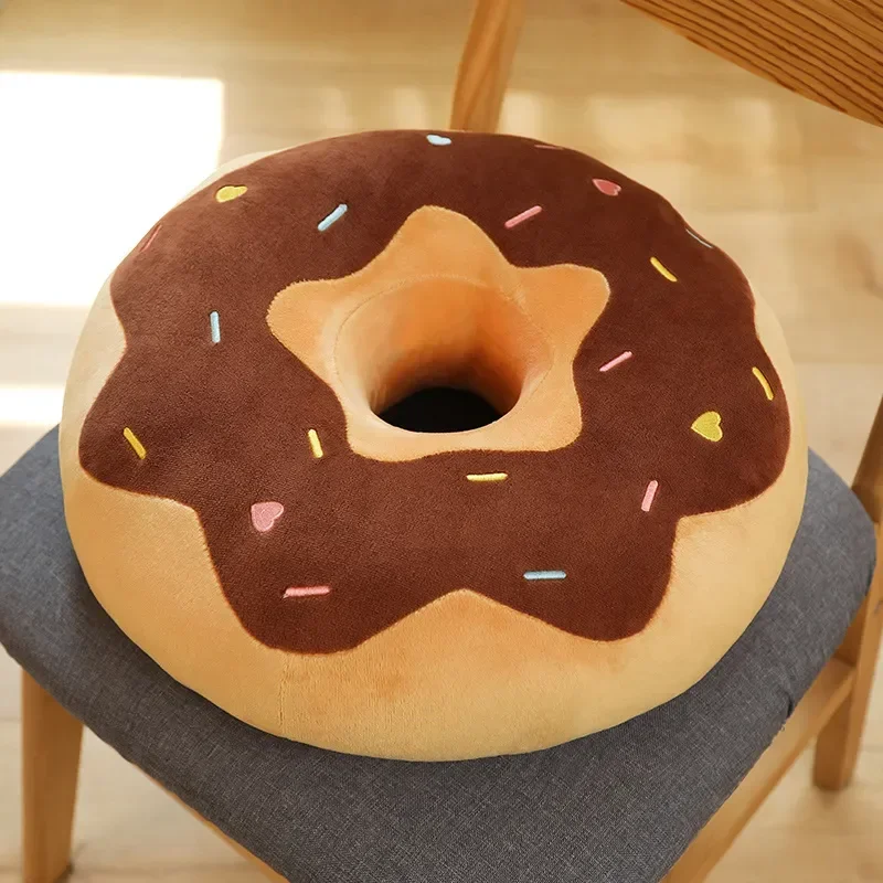 Futurism Sweet Buns Donut Soft Toy Stuffed Cream Doughnut Plush Pillow Simulation Food Sofa Chair Cushion Kids Girl Gift