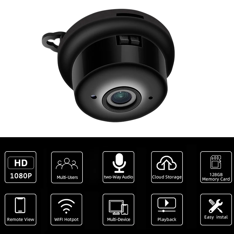 새로운 카메라 V380 무선 와이파이 홈 보안 카메라, 고화질 1080P 야간보기 카메라 지원 TF 카드 스토리지