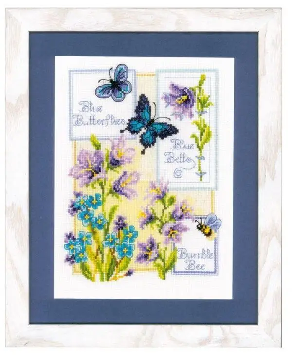 

Набор для вышивки синим крестом, нитки для вышивки, холст без печати, набор для рукоделия Homefun, домашний декор «сделай сам», 27-42