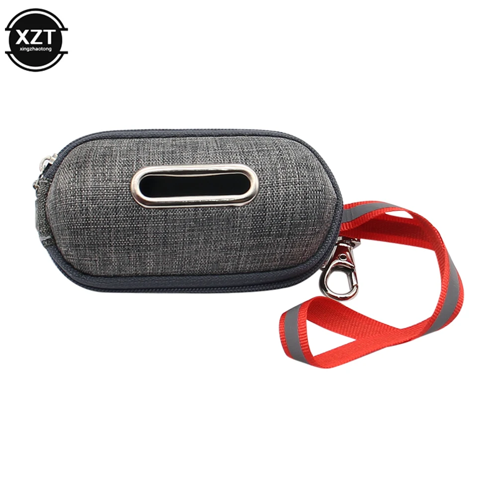 Portable Linen Pet Dog Poop Bag Dispenser Pick-Up Bags Holder With Rope Cleaning Waste Garbage Box Dog Poop Bag Outdoor Supplies