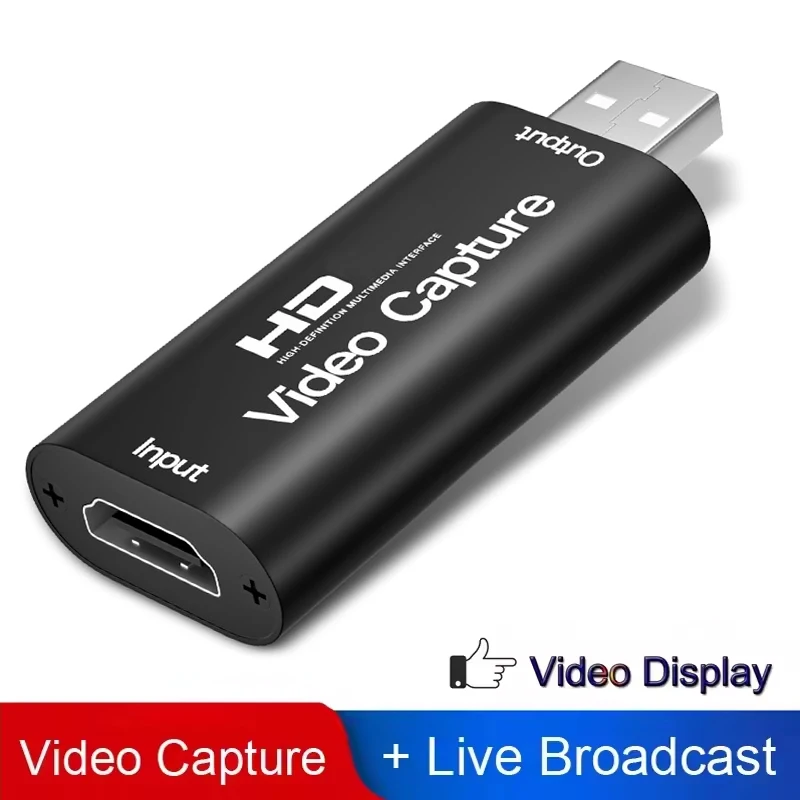 메탈 HDMI 호환 4K to USB2.0 비디오 캡처 카드 비디오 그래버 레코드 박스 (PS4 게임, DVD, 카메라 녹화, 라이브 스트리밍용)