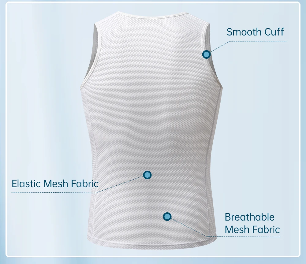 Description Picture 6 of itemMen Cycling Vest Base Layer Summer Bicycle Clothing Jersey Sleeveless Women MTB Road Bike Clothes Mesh Underwear White Black