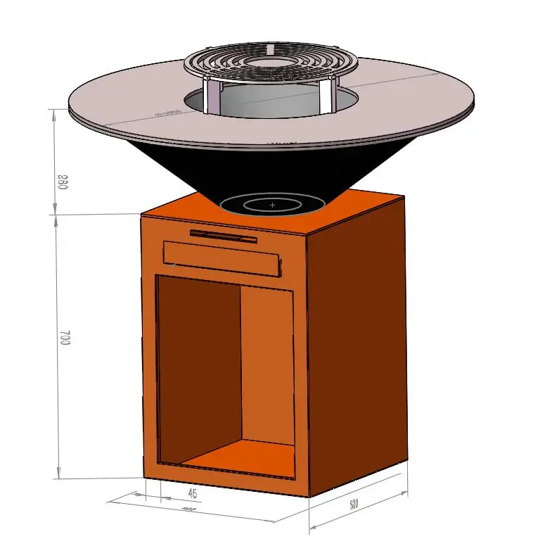 

Camping Commercial Steel BBQ Fire pit table Grill Barbecue