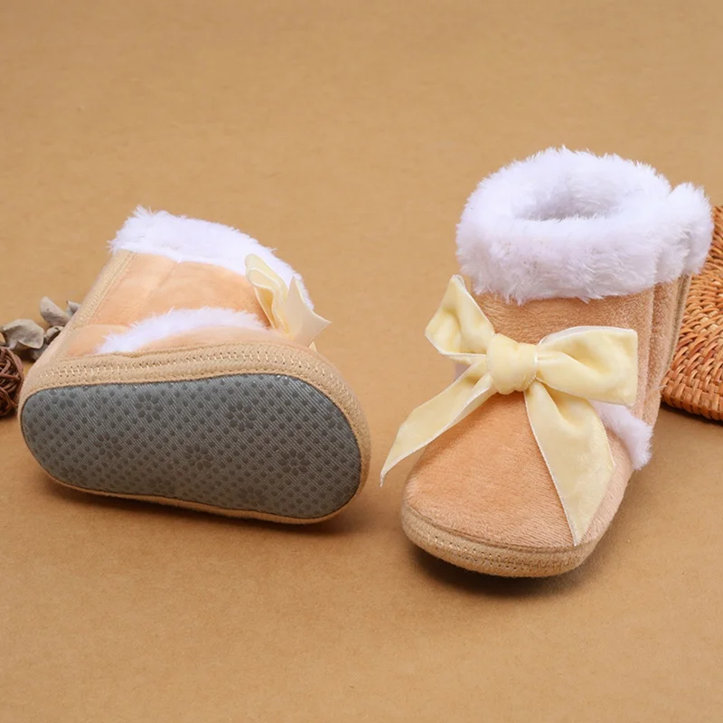 Winter Baby Shoes Infant Boys Girls Booties Bowknot Toddler Prewalkers Cotton Warm Soft Anti-slip Newborn Crib Walking Shoes baby shoes baby boots