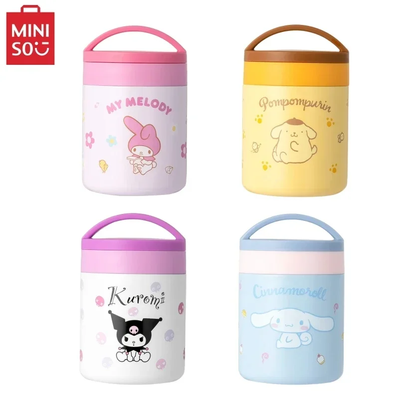 

Sanrios аниме Kuromi Cinnamoroll My Melody стакан для тушения большой емкости с мультяшным рисунком портативный изоляционный Ланч-бокс обеденный стакан