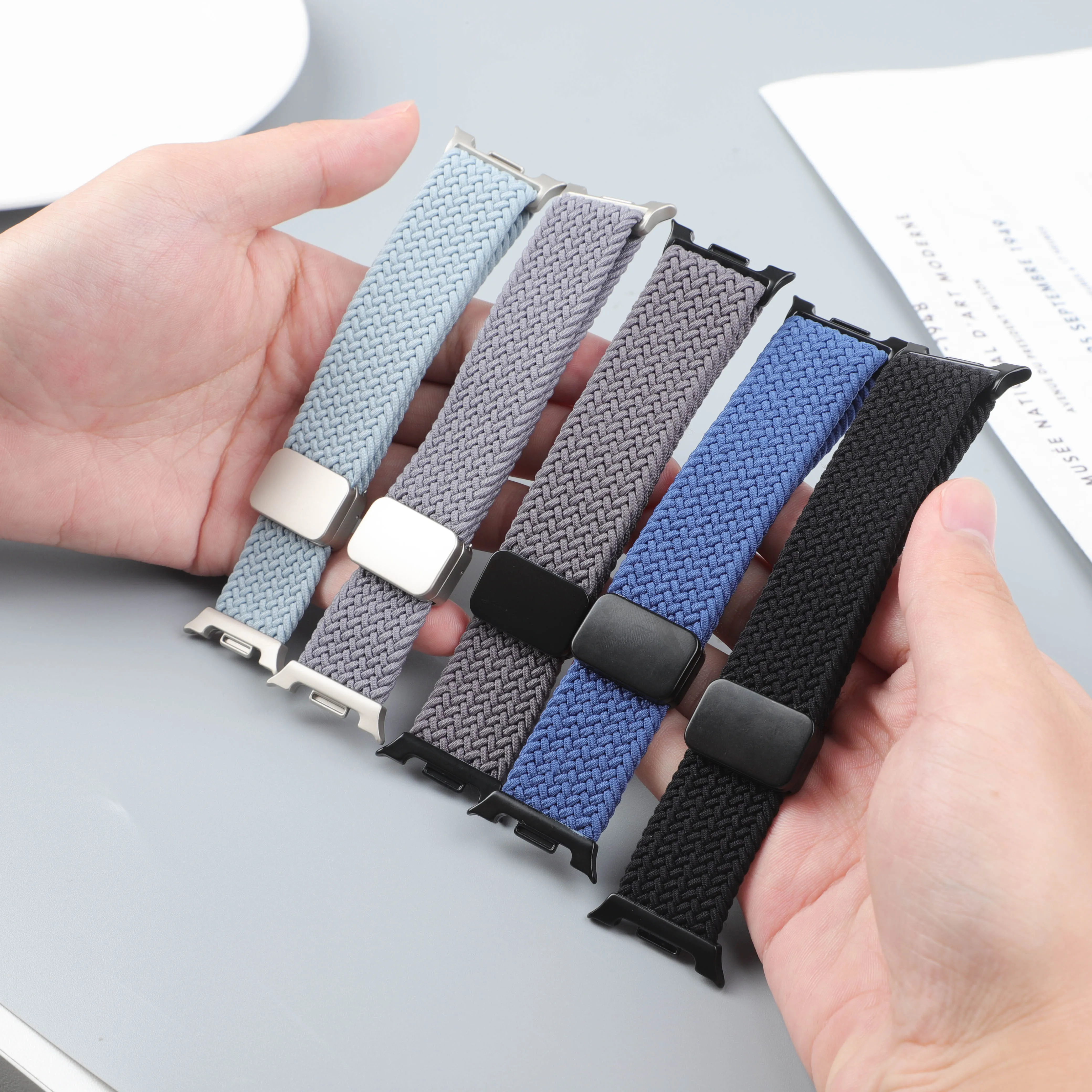 حزام مضفر مغناطيسي لساعة سامسونج جالاكسي 8 حزام 44...