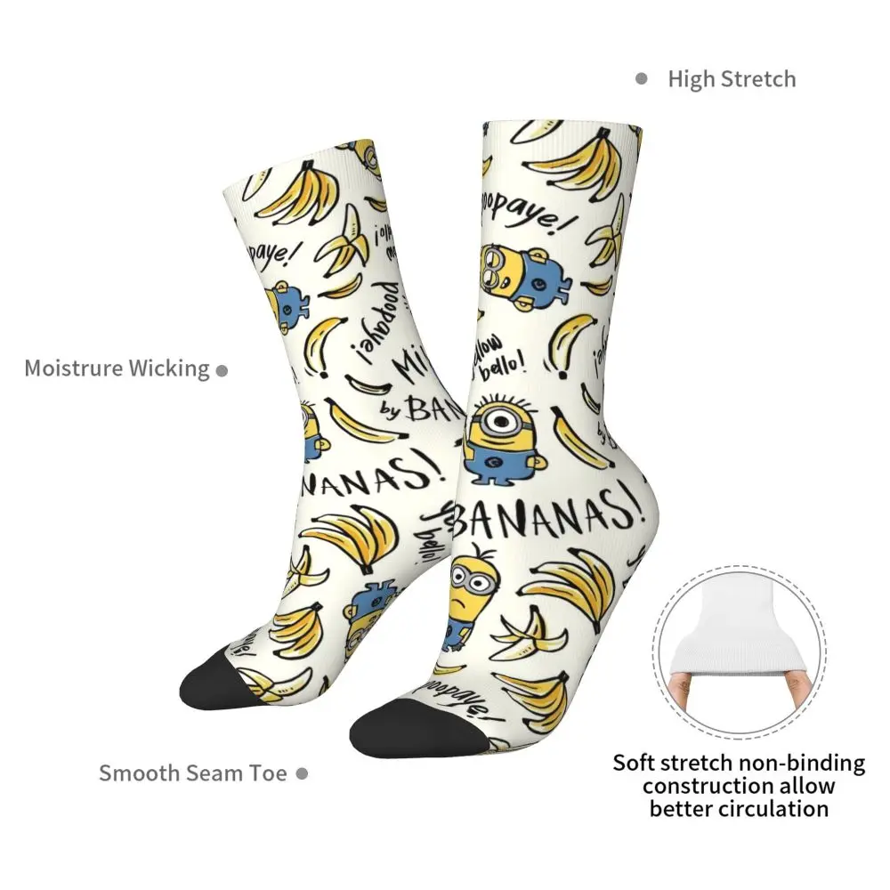 Custom Cool Print M- Minions Cartoon Socks for Women Men Stretchy Summer Autumn Winter M- Minions Bananas Crew Socks 7 Sd9d0c357a61e401b9d7201ac7c6414ceG