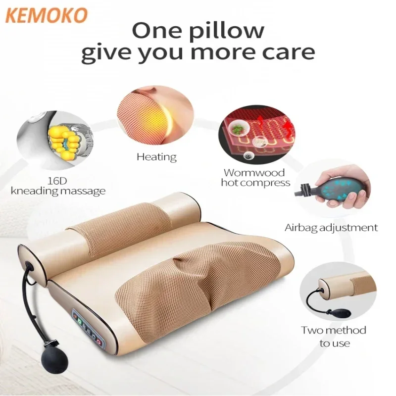 Electric Multifunctional Massage Device Neck Back Waist Health Relaxation Pillow Massager_voghion.com