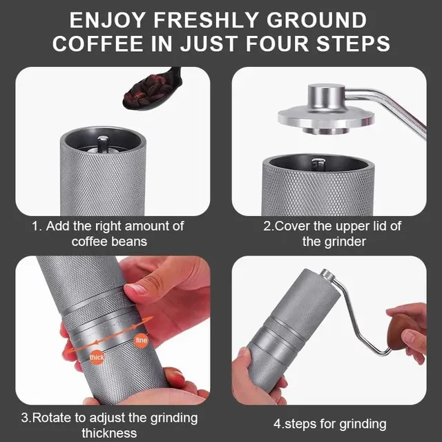 Manual Bean Grinder Portable 5 Core 6 Core 7 Core Hand Coffee Grinder with Adjustable Stainless Steel Coffee Grinder for Homeuse 4