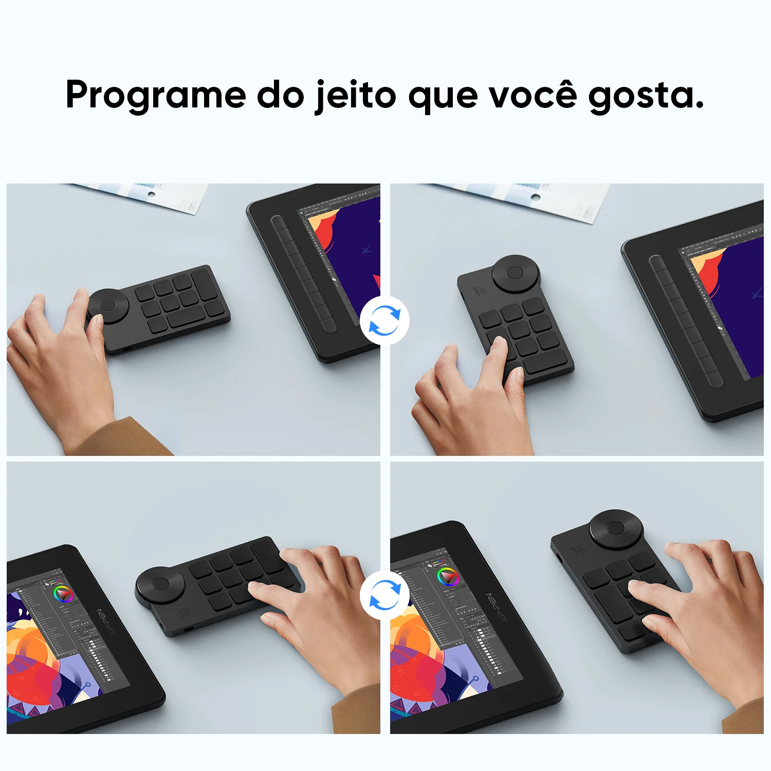XPPen-Teclado remoto sem fio portátil, teclas de