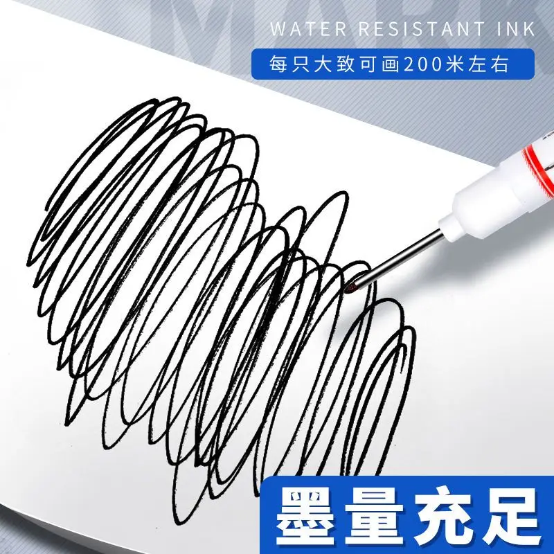 30/20mm Long Head White Deep Marker Fine Tip Mouth Permanent Wooden Brushwork Ceramic Tile Marker Pen Lengthen Punching 8/5pcs