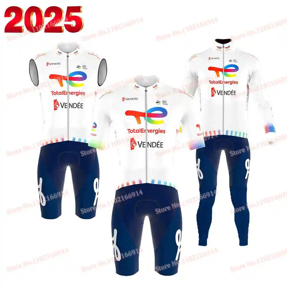 Total Energies Team Cycling Jersey Set Slovakia Cycling Clothing Short Sleeve Road Bike Shirts Suit MTB Bicycle Bib Shorts