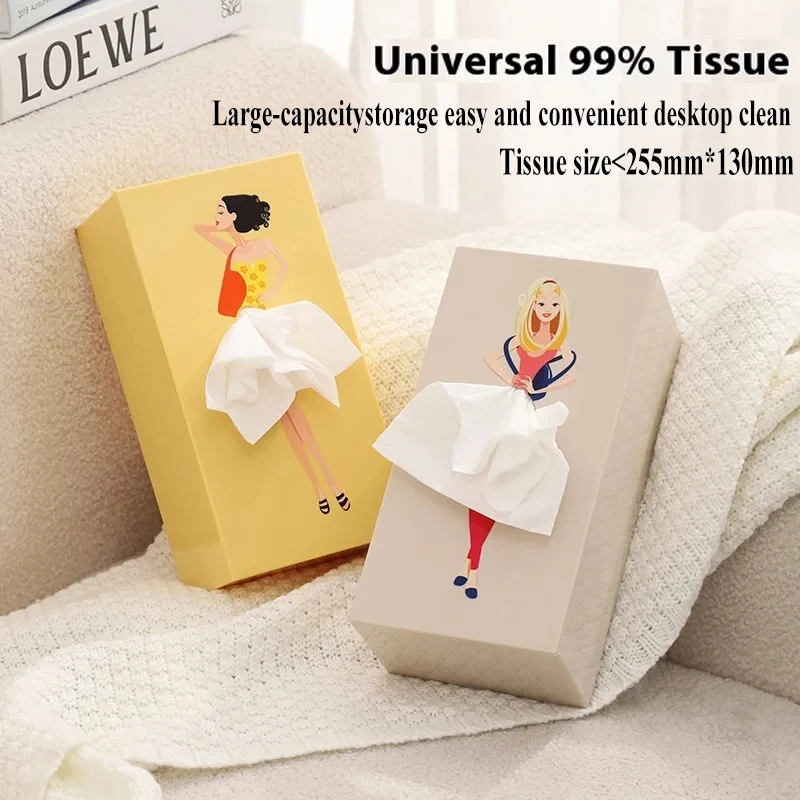 New Gifts Waterproof Classy Girl Tissue Box Napkin Holder Craft Ornaments Desktop Storage Boxes Hangable Storage Case Car 2