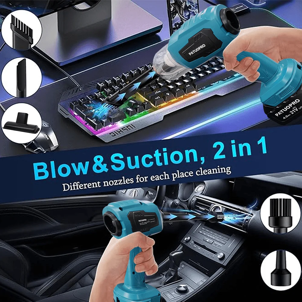 Compact Cordless Handheld Vacuum Cleaner - Multi-Function Dust Collector (Battery Not Included)