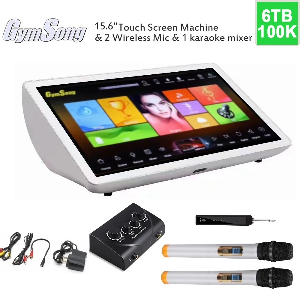 best buy karaoke machine KTV portable 15.6 inch touch screen Karaoke Player with 100000 songs