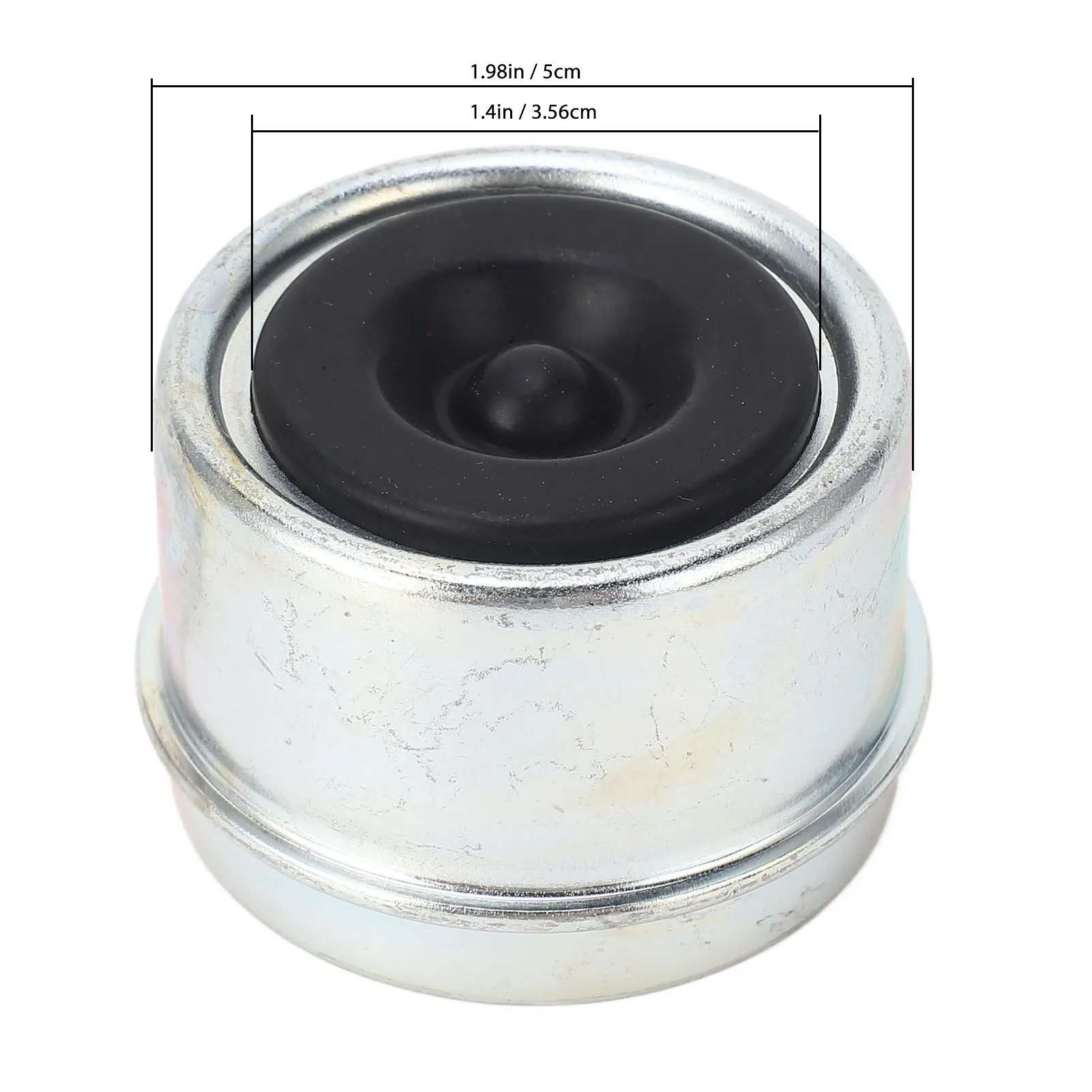 Trailer Bearing Dust Cap 4pcs 1.98in Trailer Bearing Dust Cap Trailer Axle Grease Oil Cap with Rubber Plugs for 2000 to 3500 Lbs Wheel Hubs