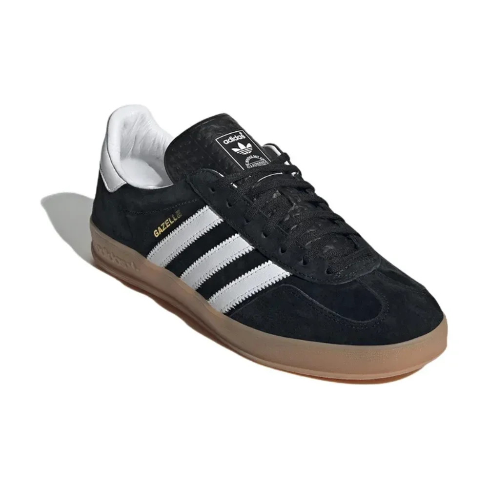 Adidas new listing GAZELLE INDOOR simple lightweight casual plate shoes black and white color matching