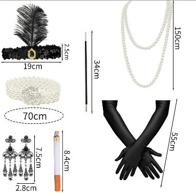 MIVAIUN 4 Pièces1920s Flapper Gatsby Accessoires Set 1920s Accessories