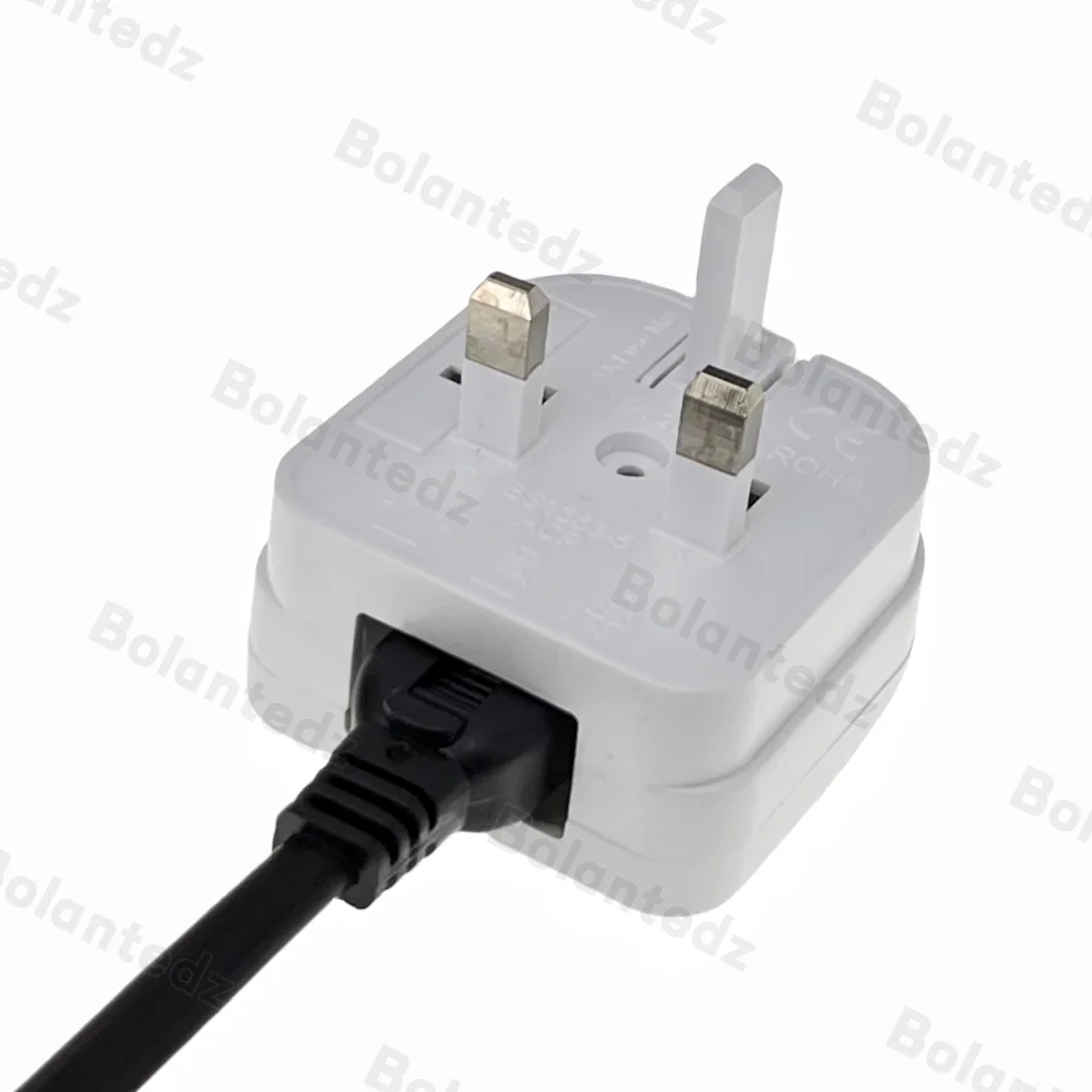 NEMA 1-15R USA US 2 Pin to UK British 3 Pin Plug Power Socket With 13A Fuse Travel Plug Adapter Converter AC Power Cord Outlet
