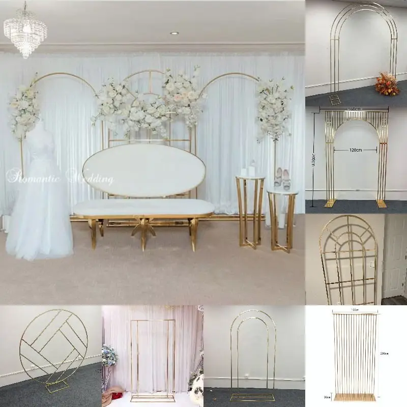

Популярный разный металлический каркас роскошный романтический фон полка для улицы газон Свадьба свод цветочный стеллаж рекламный щит знак баннер стенд