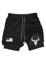 Men'S Summer Sports Shorts Breathable Soft Quick-Dry Fabric for Elastic Waistband Multiple Pockets Running Outdoor Activity Gear