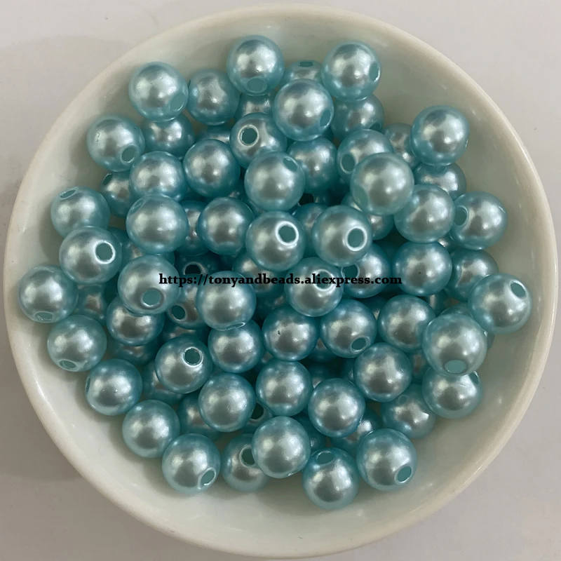 Perles acryliques d'imitation boule ronde perles d'espacement 4 6 8 10 12MM taille de choix couleur pour la fabrication de bijoux bricolage taille du trou 1.5mm