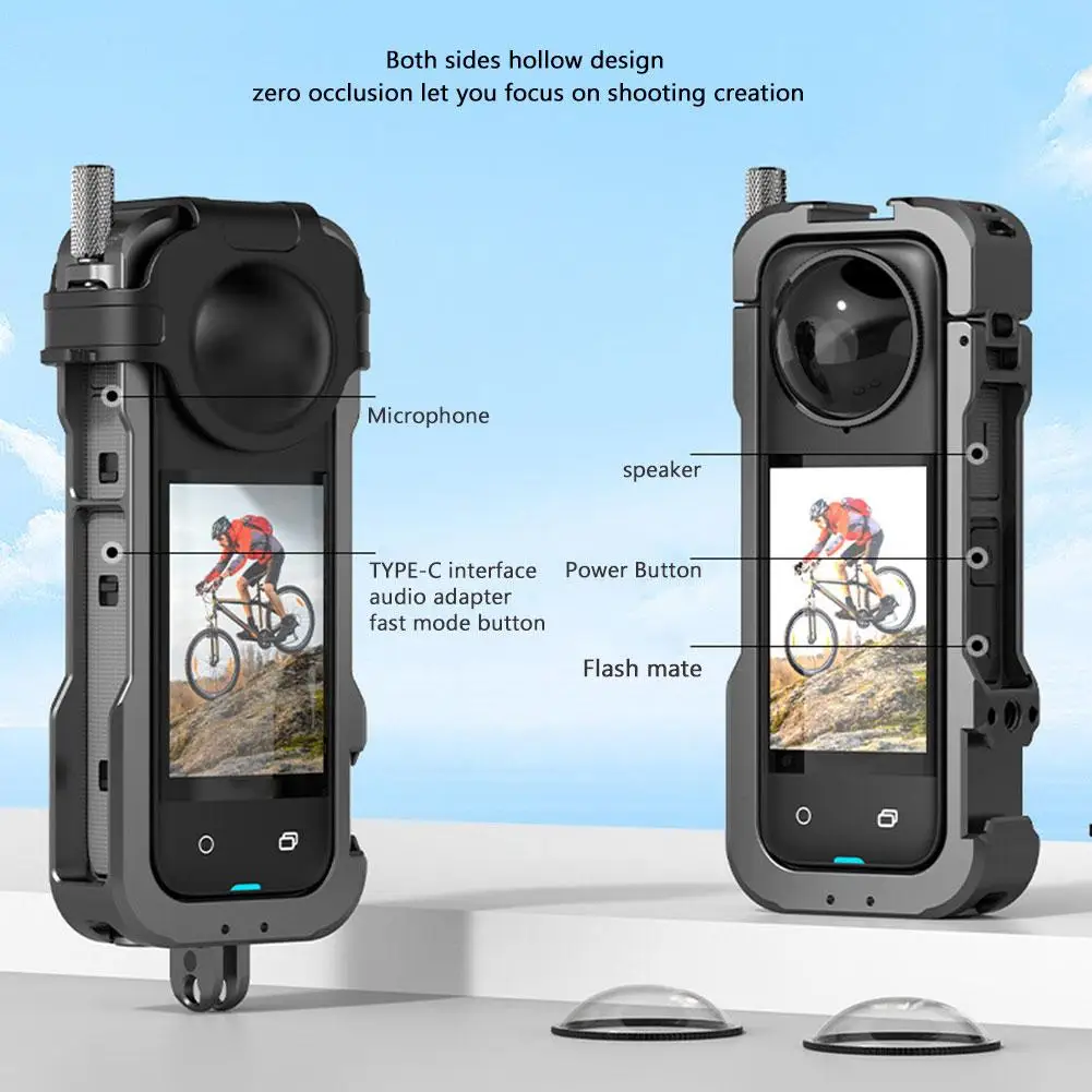 알루미늄 합금 확장 브래킷, 금속 프레임, 토끼 보호 케이지, Insta360 X4 용 프레임 액세서리