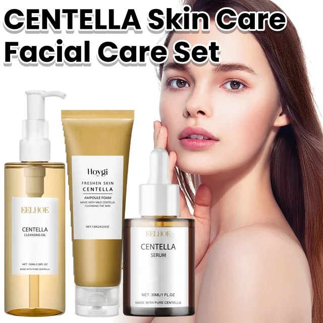 Centella soins du visage Combo démaquillant apaisant doux huile Centella nettoyant Centella sérum ensemble pour peaux sensibles soins quotidiens 1