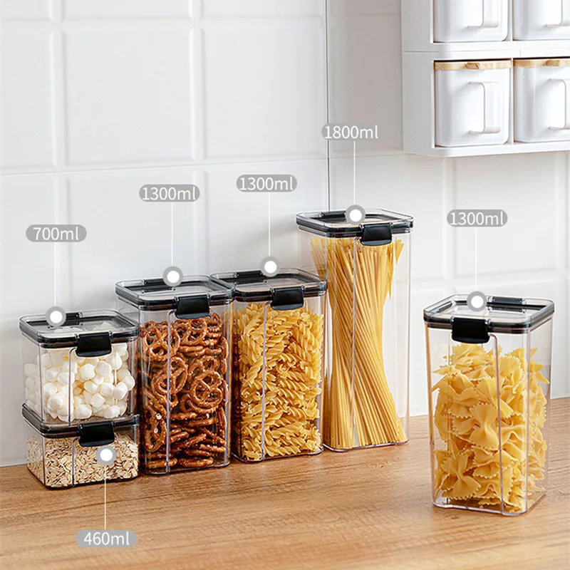 Canisters Sets For Kitchens 100% Airtight, Metal Food Storage Containers  With Lids Sealed Locking Clamp - Keep Flour, Sugar, Coffee, Tea Fresh For