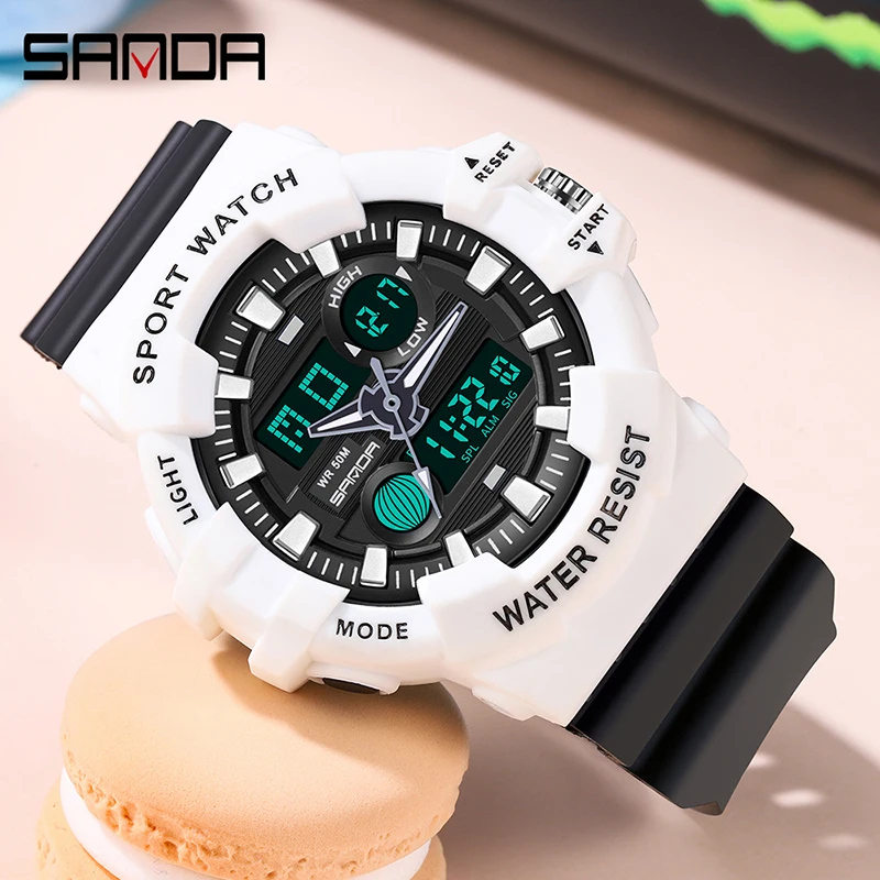SANDA Brand Women Digital Watch Shock Military Sports Watch Fashion Waterproof Electronic Watch For Women Luminous Reloj Mujer