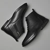 Genuine Leather Ankle Boots Classic Man Motorcycle Botas Handmade High Top Male Shoes Stylish Casual Chelsea Boots Walking Shoes