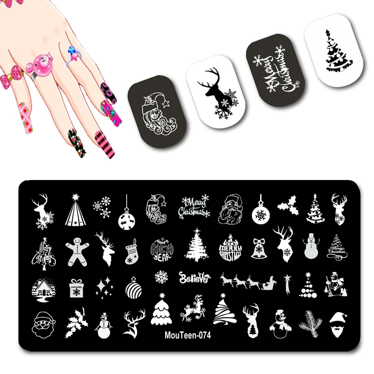 

Chirsmtas Cartoon Figure Nail Stamper Caricature Luffy Template Nail Art Popular Snow Man Characters For Lady Nails #074