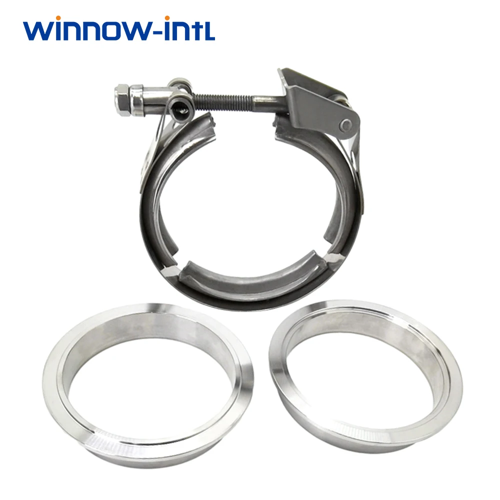 

3"3.5" 4" 4.5" 5" 6" Car 304 Stainless Steel Quick Release V Band For Turbo Exhaust Pipe Vband Clamp With Male Female Flange Kit